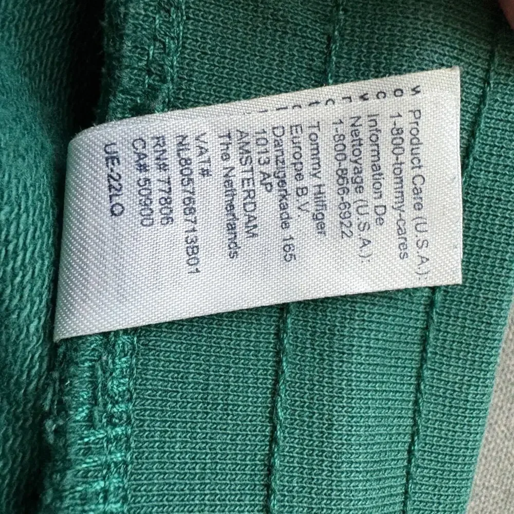 Tommy Hilfiger Joggers M Green Sweats Drawstring Cotton Athlesiure Preppy